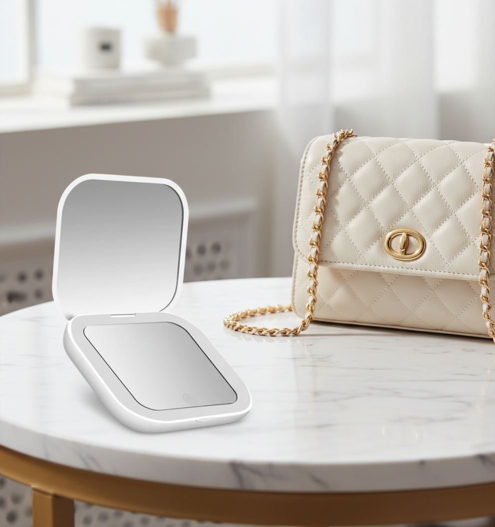 ✨ Mini LED Folding Makeup Mirror – Beauty On the Go! ✨