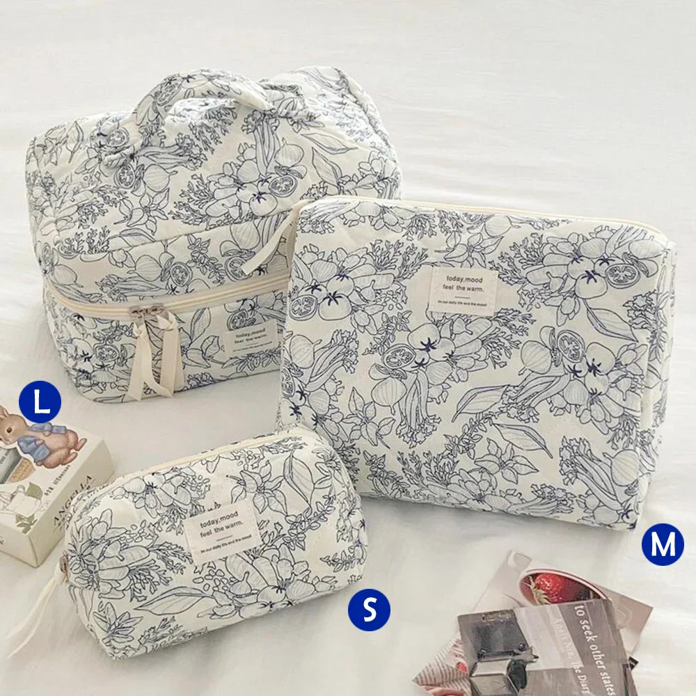 ✨ Cute Quilted Cotton Makeup Bag ✨