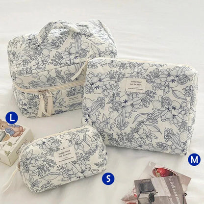 ✨ Cute Quilted Cotton Makeup Bag ✨