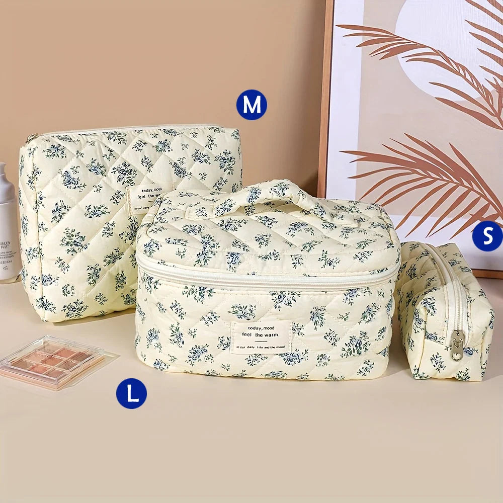 ✨ Cute Quilted Cotton Makeup Bag ✨