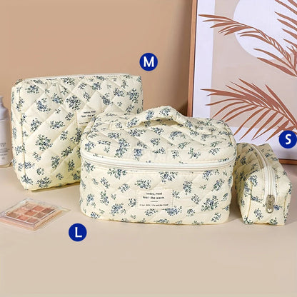 ✨ Cute Quilted Cotton Makeup Bag ✨