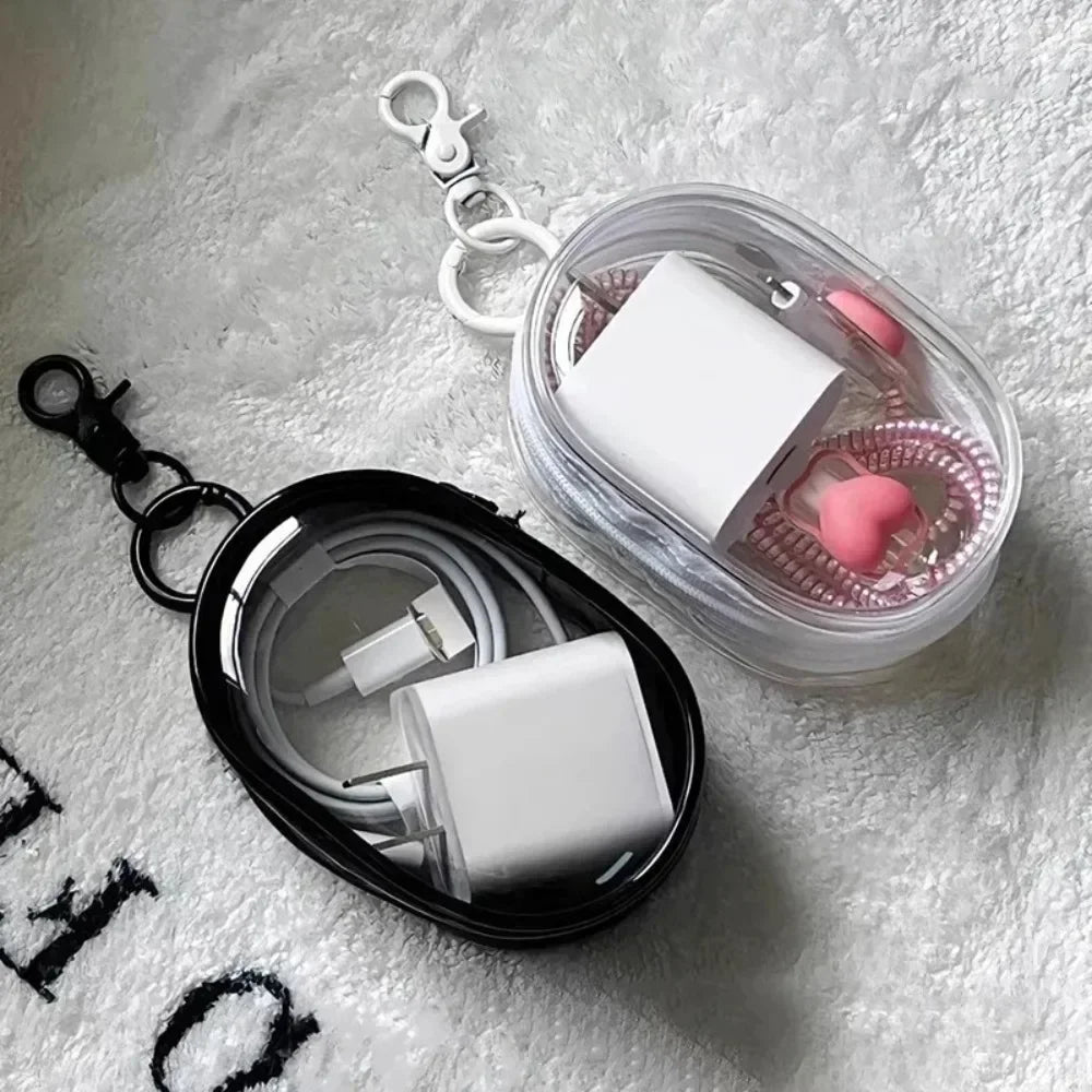 ✨ Multifunctional Clear Data Cable Storage Box ✨