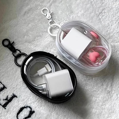 ✨ Multifunctional Clear Data Cable Storage Box ✨
