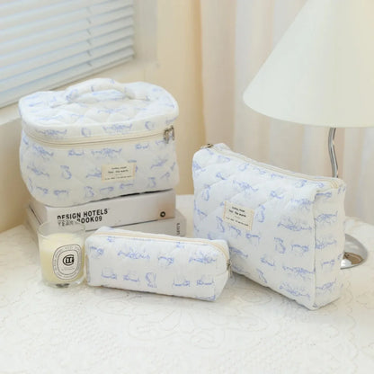 ✨ Cute Quilted Cotton Makeup Bag ✨