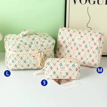 ✨ Cute Quilted Cotton Makeup Bag ✨