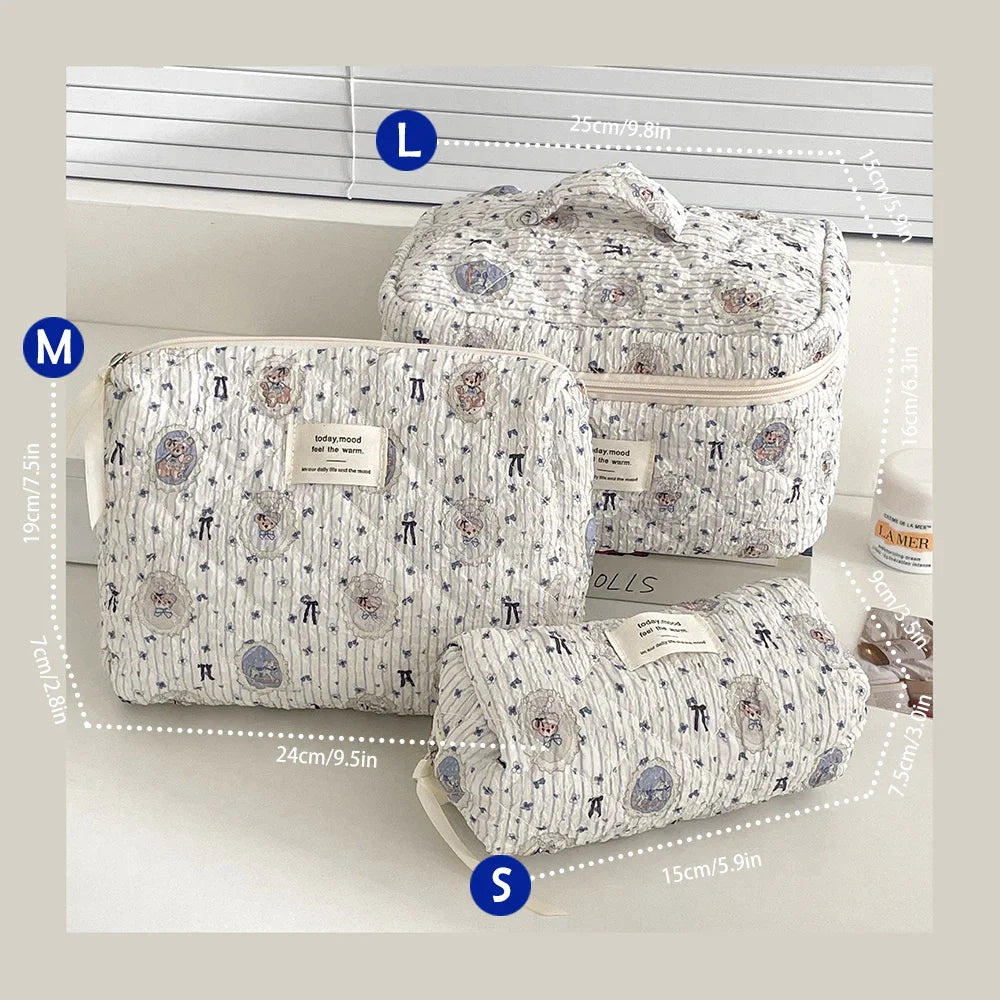 ✨ Cute Quilted Cotton Makeup Bag ✨