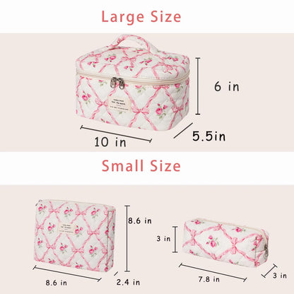 ✨ Cute Quilted Cotton Makeup Bag ✨