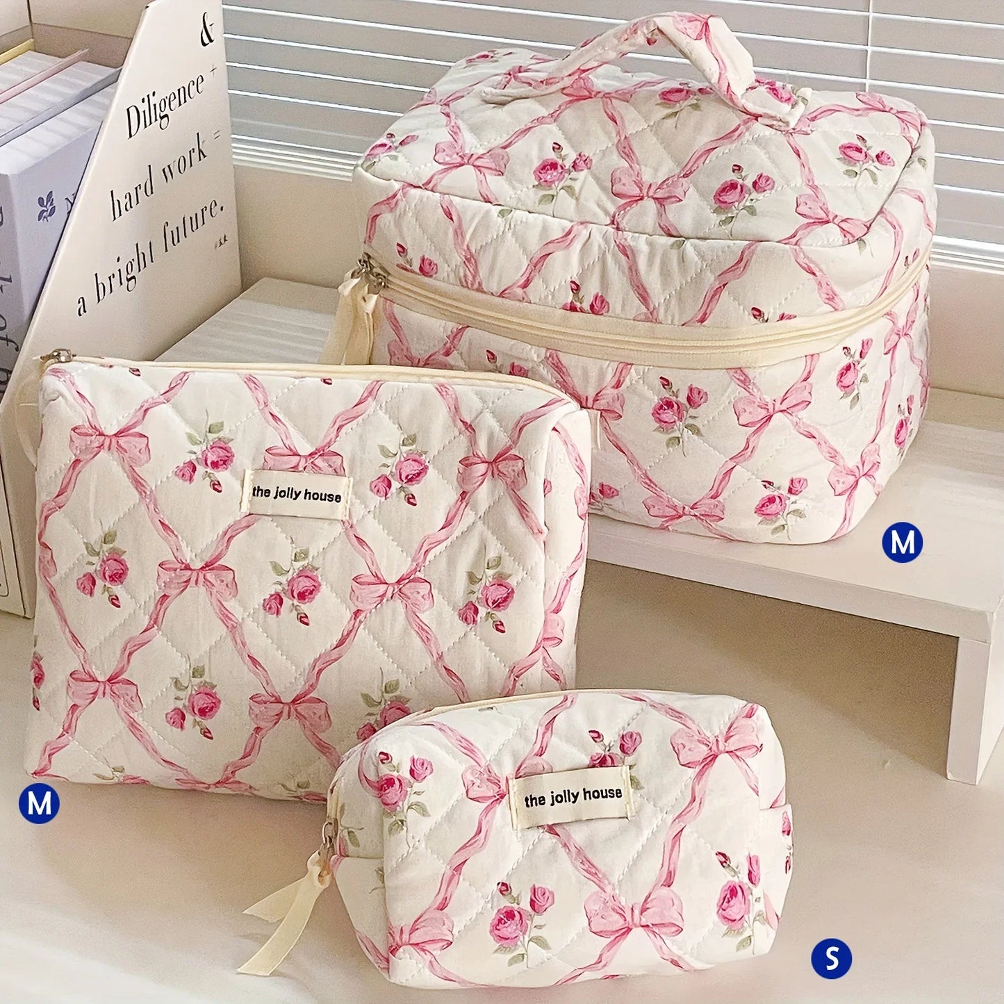 ✨ Cute Quilted Cotton Makeup Bag ✨