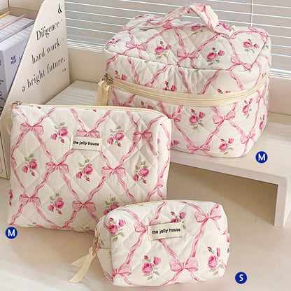 ✨ Cute Quilted Cotton Makeup Bag ✨